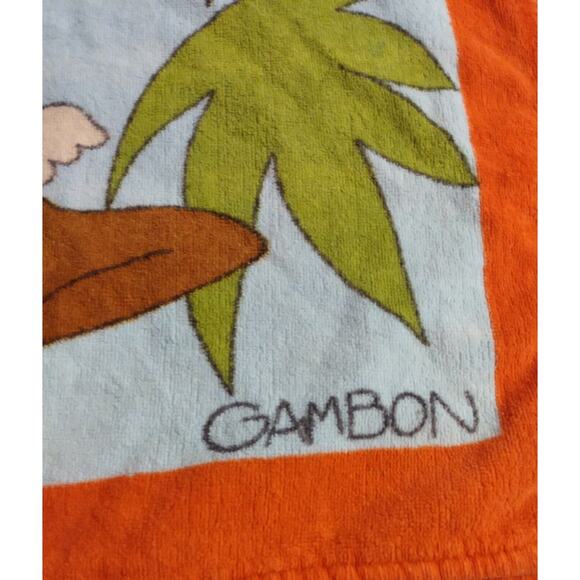 Vintage Terrimondo Beach Towel With Laughing Monkeys Hanging From Tree GAMBON - Picture 2 of 12